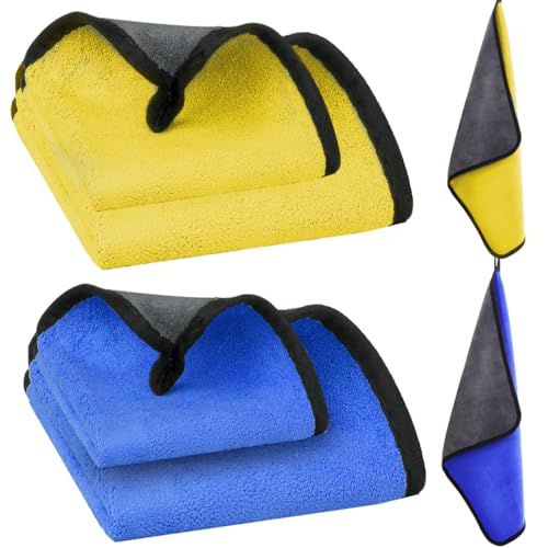 Listado de Toallas de cortesía Top 10. 41 MOYAC 4 Piezas Toalla Microfibra Limpieza Gruesas para Coche 4 Piezas (60x30cm*2, 40X30cm*2), Toallas de Microfibra para Hogar, Limpiar Auto, Vidrio, Piso, Azulejo, Escritorio,...