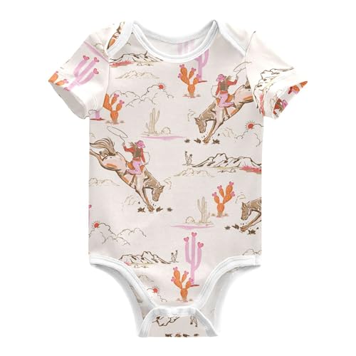 Image of Mazeann Baby Bodysuits Soft Cotton Short Sleeve Baby Clothes for Girls Boys