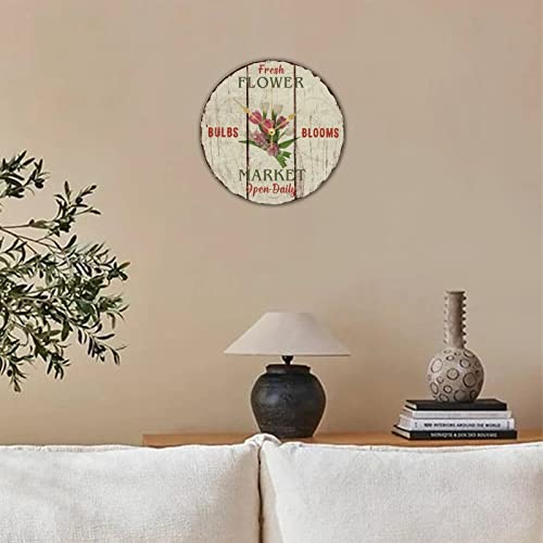 Horloge murale en bois tulipe 38 cm rétro et silencieuse pour chambre - 4
