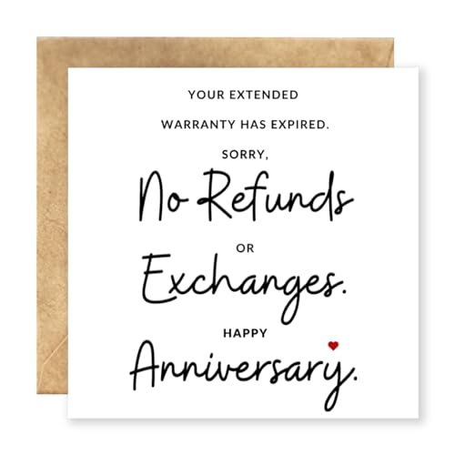 Funny Wedding Anniversary Card for Him and Her - Humorous Card for Husband & Wife from Spouse with Envelope | Anniversary Card for Couples