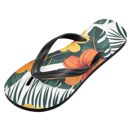Burbuja Hibiscus Flower Flip Flops for Women Men, Soft Thong Sandals Rubber Slippers for Pool Beach Essentials2