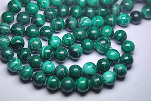 Perles de malachite naturelle ronde lisse de 10mm pour bijoux d'exception - 4