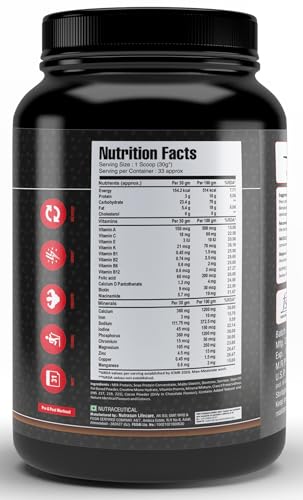 Mypro Sport Nutrition Complex Weight Gainer High Protein Supplement Powder(10g Protein,514g Calories,78g Carbs,25g Vitamins,Serving-33 Scoops) For Men & Women-Chocolate Flavour-1 Kg