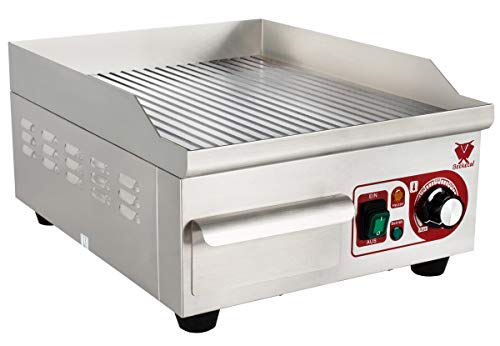 Beeketal 'BHGP-3' Profi Gastro Gusseisen Grillplatte elektrisch mit ca. 385 x 355 mm Grillfläche (gerillt), stufenlos 50… – Bild 3