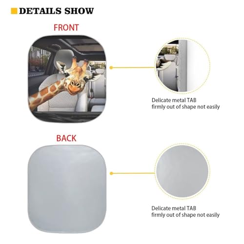 Image of Cute Giraffe Sunshade Visor Foldable 2-Piece Car Windshield Sunshades Auto Sun Visor Heat Protection Removable Automotive Accessories Front Window for Trucks SUV Van