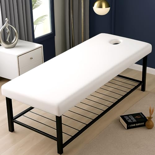 Drap pour table de massage lavable et réutilisable en microfibre blanche absorbante - 6