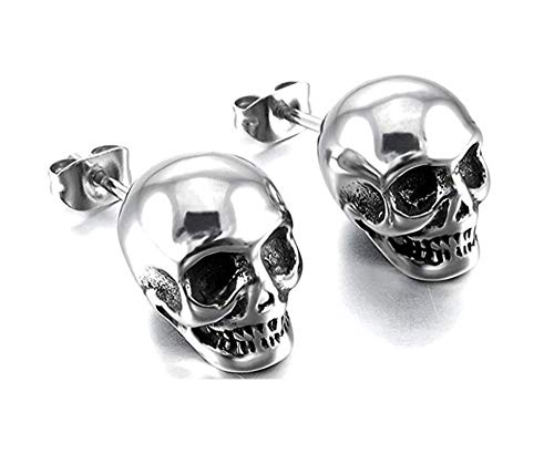 3 Pairs Gothic Skull Earring Studs for Men Women,Hypoallergenic,for Hallloween Party Cosplay3