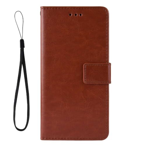 Funda para LG Q6/LG Q6 Plus,Caso de teléfono Flip magnético,Diseño de Cartera de Cuero PU con Ranuras para Tarjetas -Brown