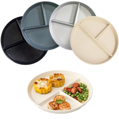 [Materiale sicuro per gli alimenti] - Il piatto diviso infrangibile è realizzato in materiale PP alimentare, resistente, privo di BPA e riutilizzabile; qualità da ristorante, ecologico, sicuro per voi e la vostra famiglia