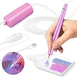 KANSUMY Diamond Art Pens Tool Vacuum Diamond Painting Pen No Wax Needed Diamod Art Accessories Kit for Adults Drill Bead Dot Pens Easy to Use, Quiet and Stable(Pink)