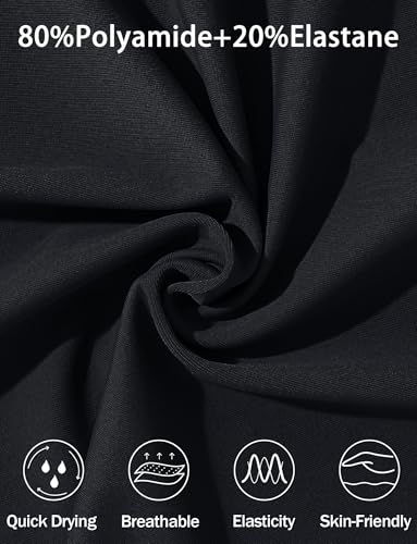 SEAUR One Piece Quick Dry Swimdress for Women Modest Ruffle Bathing Suits Tummy Control Swimsuits Black XL