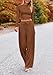 PRETTYGARDEN Women's 2 Piece Sets 2025 Fall Long Sleeve Crop Tops Wide Leg Pants Matching Outfit Tracksuits Fashion Clothing (Brown,Small)