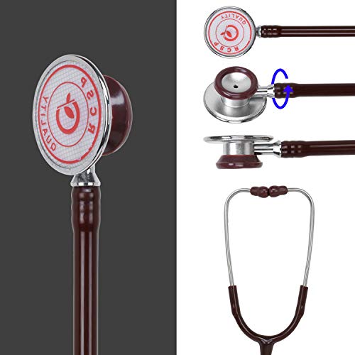 Image of RCSP Micro Plus Professional Stethoscope for Doctors and Medical Students | Comfortable Aluminium Chest Piece with Flexible Latex-Free Tube & Soft Sealing Ear Knobs | Chocolate Color