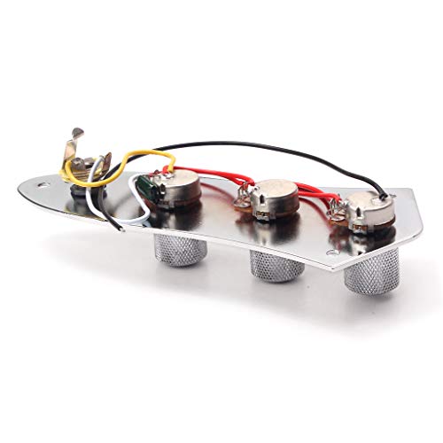 Alnicov Guitar Wired Loaded Prewired Control Plate Harness Switch Knobs?for JB Style Bass Guitar?Chrome