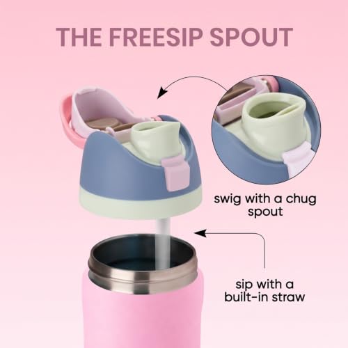 Image of House of Quirk Sippease Stainless Steel Water Bottle with Straw for Sports and Travel BPA-Free 950ML (French Pink)