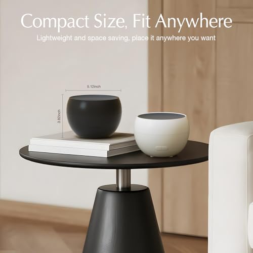 SALKING 2 Pack Flame Essential Oil Diffusers for Home, 150ml Fire Ultrasonic Diffusers for Essential Oils, Aromatherapy Diffuser with Auto-Off Function for Home, Office, Bedroom, Gift (White & Black) - Image 6