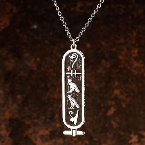 Hieroglyphe Silber Halskette, ägyptische Alphabet Silber Halskette. Benutzerdefinierte ägyptische Alphabet personalisierte Halskette. Ägypten Custom Silber Halskette.