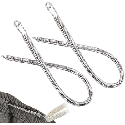 2 PCS Spring Drawstring Needle Threader,DIY Rope Threader Clip,Drawstrings Replacement with Easy Threaders,Drawstring Threader Tool Set,for Drawstring Replacement for Hoodies,Pants