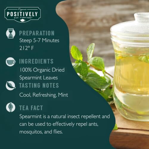 Image of Positively Tea, Organic Spearmint Leaf, Herbal Tea, Loose Leaf, 16 Ounce