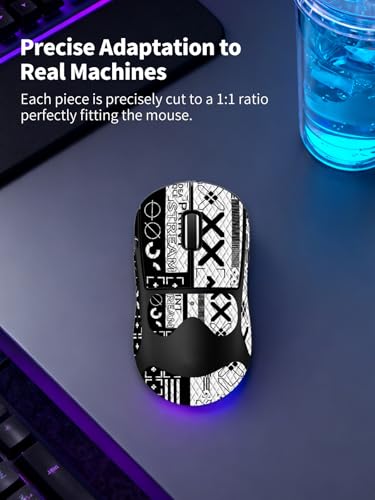 for Logitech G PRO X Superlight 2 DEX Mouse Sticker Blanco Negro miniatura 6