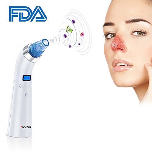IMBEANG Blackhead Remover USB Rechargeable Vacumn Suction Facial Pore Cleanser Blackhead Removal for Men and Women (Blue&White)