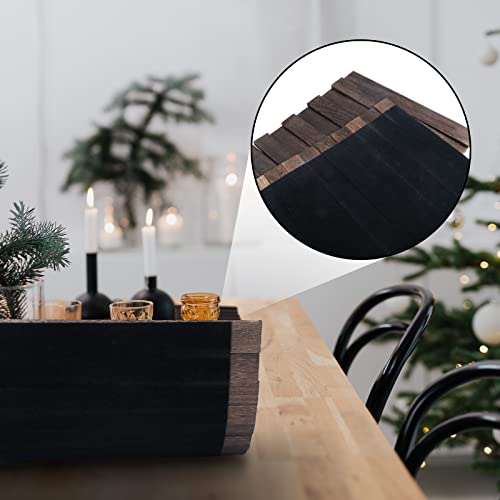 Wooden Table Runner, Natural Durable Wood Table Runner,50 X 12 Inches,Coffee Table Runner With Thick Felt Backing,Table Decorations For Dining Room,Farmhouse Decor,Wedding Decor,Brown #TOP2