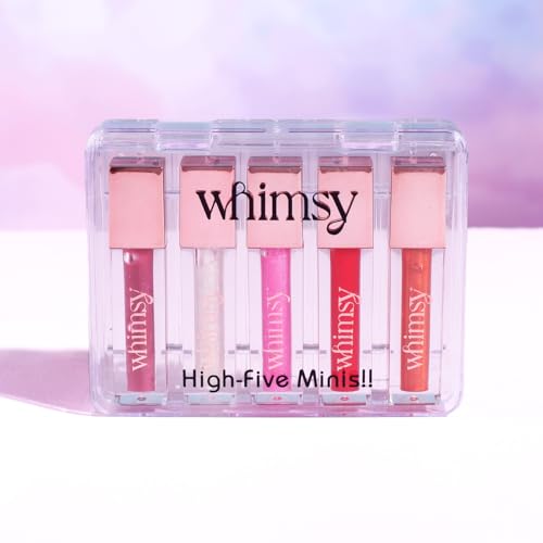 Image of Whimsy Beauty Mini Lip Gloss Kit | Safe, Non Toxic Lip Gloss Set for Kids, Preteens & Girls | Moisturizing Lip Glosses with Vitamin E, Shea Butter & Jojoba Oil | Vegan and Cruelty Free (Pack of 5)
