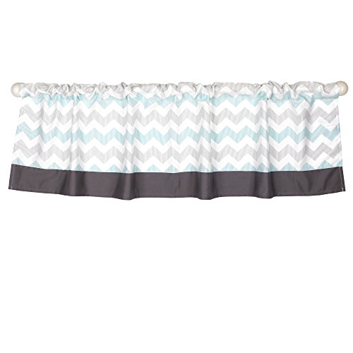 Uptown Giraffe Mint and Grey Chevron Window Valance by The Peanutshell