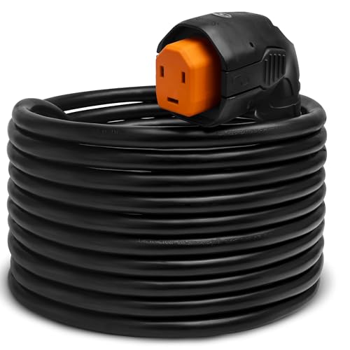SmartPlug R30303A 30 Amp RV Cord 30 Foot - Angled Handle Dual Configuration Shore Power Cordset, Multi-Point Locking, Weatherproof, Reverse Polarity Indicator, Super Flex Cable