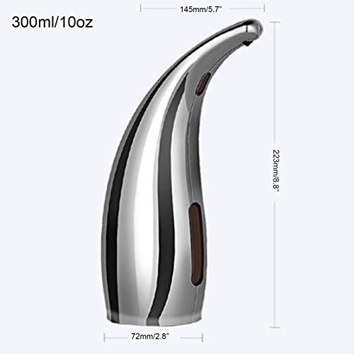 MIFULY Soap Dispenser Automatic, Touchless Liquid Soap Dispenser, with Infrared Motion Sensor, Waterproof, Silver, 300ml/11oz - Image 2