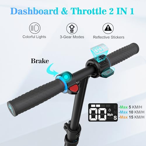 Patinete Eléctrico para Niños de 6 a 12 años | E-Scooter Plegable con Pantalla LED y Luces LED Coloridas | Altura Ajustable de 76-96cm | Ruedas de 6,5" - imagen 3