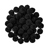 bommel schwarz ◈Menge: 50 Stück Ruby - 50 Ball Pompons für Kunsthandwerk Ø30mm (Schwarz)