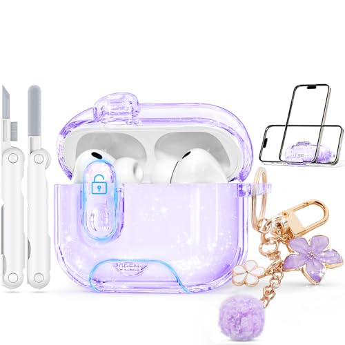 Image of for AirPods Pro 3 Case 2025 with Safety Lock,Glitter Purple