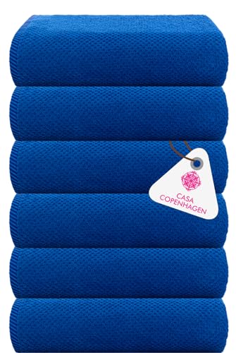 Image of Casa Copenhagen - Egyptian Cotton Popcorn6 Pcs Face Towel (30 X 30 cm) Colour : Electric Blue