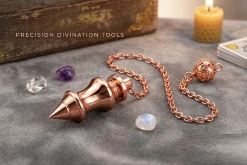 Image of Copper Cone Pendulum for Reiki Healing, Dowsing & Chakra Balancing - Divination, Meditation & Fortune Energy Cleansing Tool