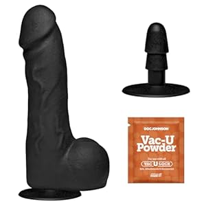 Doc Johnson Merci – The Perfect Dildo 7.5″ – with Removable Vac-U-Lock Suction Cup – ULTRASKYN – for Adults Only, Black