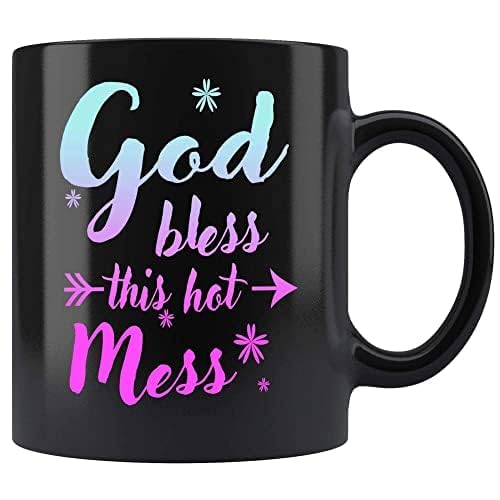 Taza De Cerámica Que Dieu Bénisse Ce Joyeux Bazar ! Divertido Taza Desayuno Minimalista Taza De Porcelana Para Té Amiga Familiare