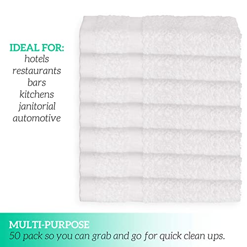 Image of GREEN LIFESTYLE Bulk Washcloths 12x12 60 Pack - Face Towel, Wash Clothes for Body and Face - 100% Pure Cotton Wash Cloths for Your Body (White)