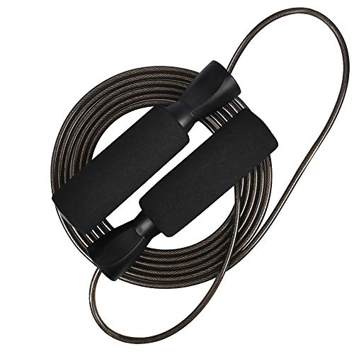 なわとび トレーニング用 縄跳び 大人 子供用 ジャンプロープ 脂肪燃焼 ダイエット フィットネス 長さ調整可 室内/屋外 スポーツ用品 (①ブラック)