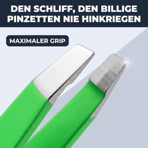 KLINGENHELD® Haargenaue Pinzette - greift jedes Haar beim 1. Versuch ohne durchrutschen - Pinzette Augenbrauen Zupfen handgeschliffen… – Ansicht 4