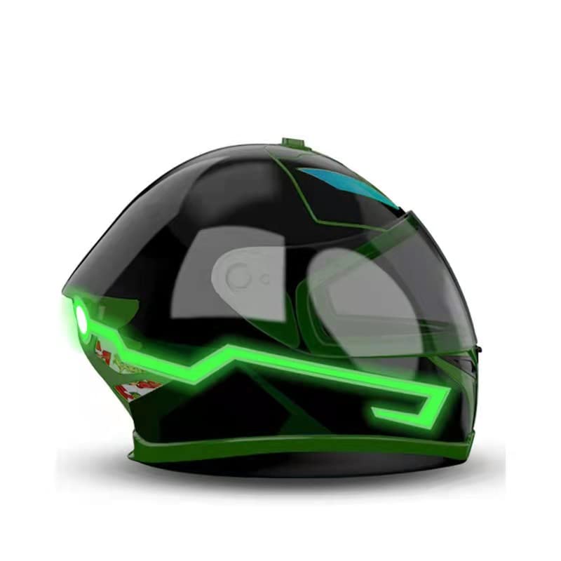 Image of Motorcycle helmet light strip,Helmet EL Light Bar,Helmet Cycling LED Sticker Light Night Riding Signal Helmet Light for Motorcycle Bike Helmet (green)