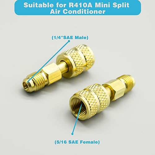 R410A Adapter Kit, Mini Split Adapter 5/16 to 1/4 Coupler R410A