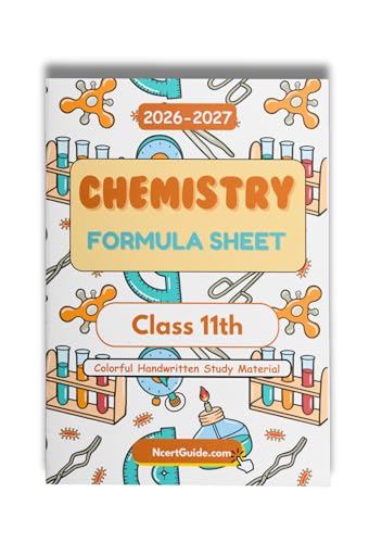 Image of Class 11 Chemistry Formula Sheet 2026-27 Edition | Handwritten Colorful Notes Book | CBSE NCERT Quick Revision Guide for Formulas & Reactions