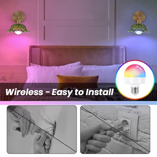 Image of Vintage Wall Sconce, Battery Operated Wall Sconce with Green Glass Lampshade, Indoor not Hardwired Wall Sconces with Remote, Rechargeable RGB Vintage Wall Lamp, for Bedroom Living Room, etc