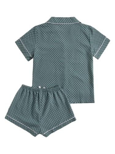 Image of Verdusa Pajamas For Women Set 2 Piece Cute Pjs Sleepwear Lounge Sets | Pj Sets For Woman, Button Down Shirts With Pajama Shorts, Cute Print, Comfy Sets