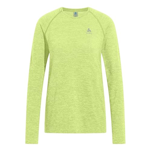 Haut manches longues femmes Odlo Essential Seamless gris ridge pour le running quotidien