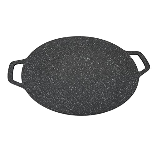 Bandeja de Parrilla de Barbacoa Coreana, Alta Conductividad Térmica Duradera de Aluminio Doble Manijas de Aluminio Doble Barbaco (30 centimetros) (34 cm)
