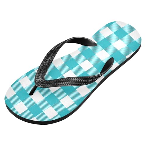 RunningBear Buffalo Plaid Womens Flip Flops Sandals Mens Beach Sandals 7
