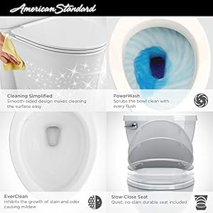 American standard 226aa104020 studio s right height elongated toilet with seat left hand trip lever white  urban country home decor