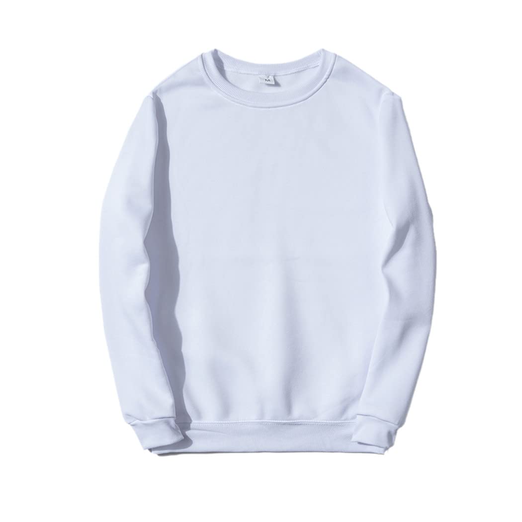 Felpa in pile calda di autunno inverno, felpa con cappuccio solido di Hip Hop degli uomini, bianco, XXXL